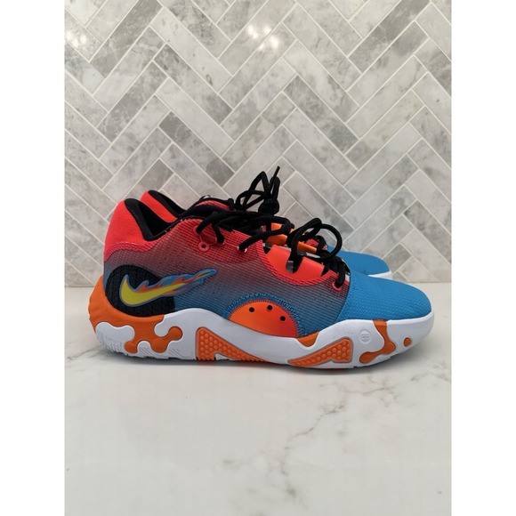 Nike PG 6 NRG Hot Wheels DH8446-400 Laser Blue Orange Sneakers Shoes Mens Size 8